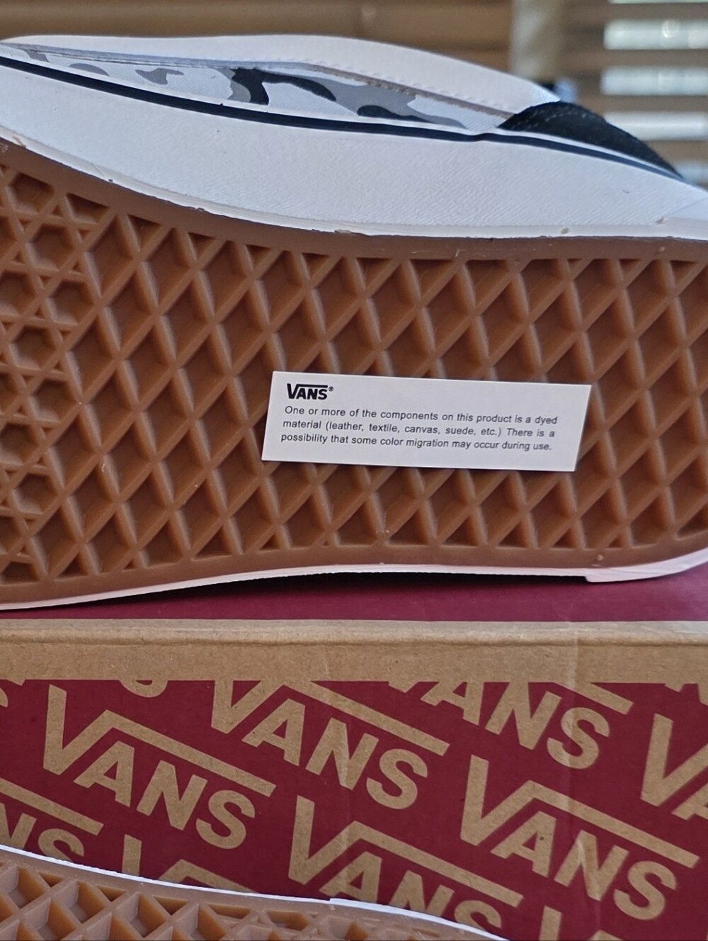 Vans Black, White & Gray Camo Old Skool Sneakers - Picture 4 of 5